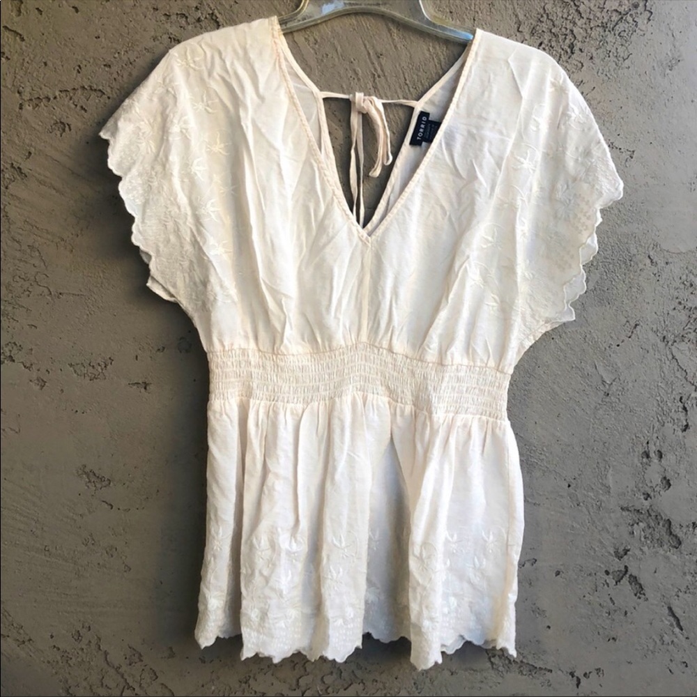 Torrid Embroidered Babydoll Top Size 1